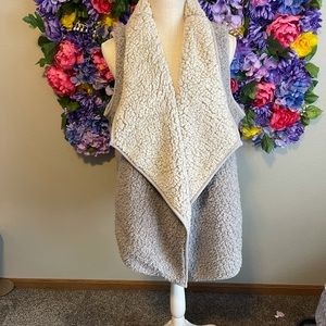 Grey Reversible Sherpa Vest